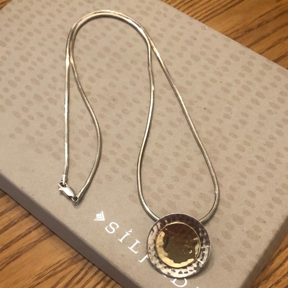 Vintage Silpada 14K Gold Plated Sterling Silver Pendant Snake Chain Necklace - Picture 5 of 13